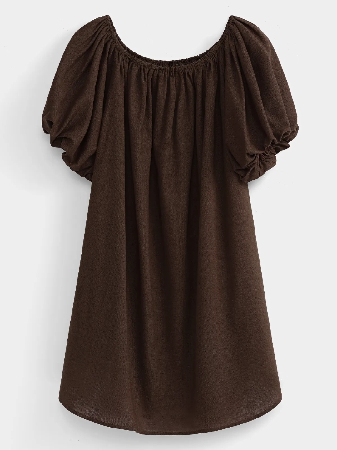 BIANCA off-shoulder dress chocolate