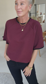 JANE short-sleeved sweatshirt burgundy