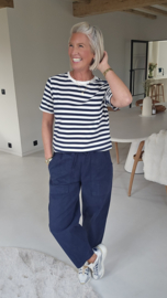 CALM CURRENT relaxed carrot pants navy