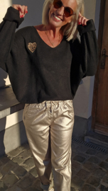 ROMEE drawstring pants metallic gold