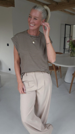 CARO striped T-shirt taupe