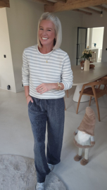 ARIEL lurex wide leg pants grey