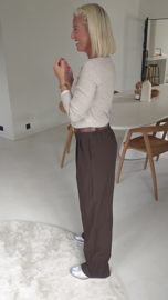 MEGAN loose tailored pants chocolat