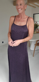 LEO maxi satin dress smoked grape