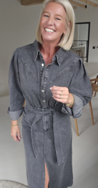 MADELON maxi jeans dress washed black
