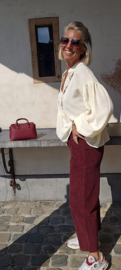MELODI loose corduroy pants burgundy