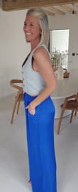 SALLI satin loose pants kobalt blue