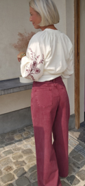 MARIA wide leg jeans burgundy