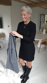 SOFT RIB knit dress black