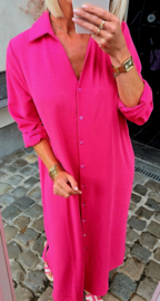 RHEA maxi shirt dress fuschia