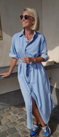 JINI maxi jeans dress soft blue