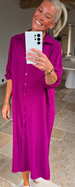 RHEA maxi shirt dress aubergine