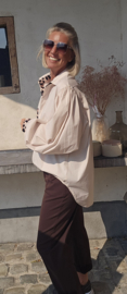 NINA oversized cotton shirt beige