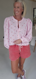 CHERRY cotton blouse pink