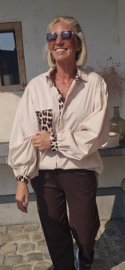 NINA oversized cotton shirt beige