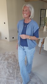 AZUR zip gilet capri soft blue