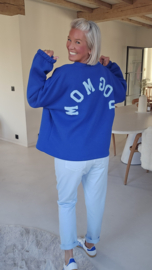DOGMOM fleece sweatshirt royal blue soft blue