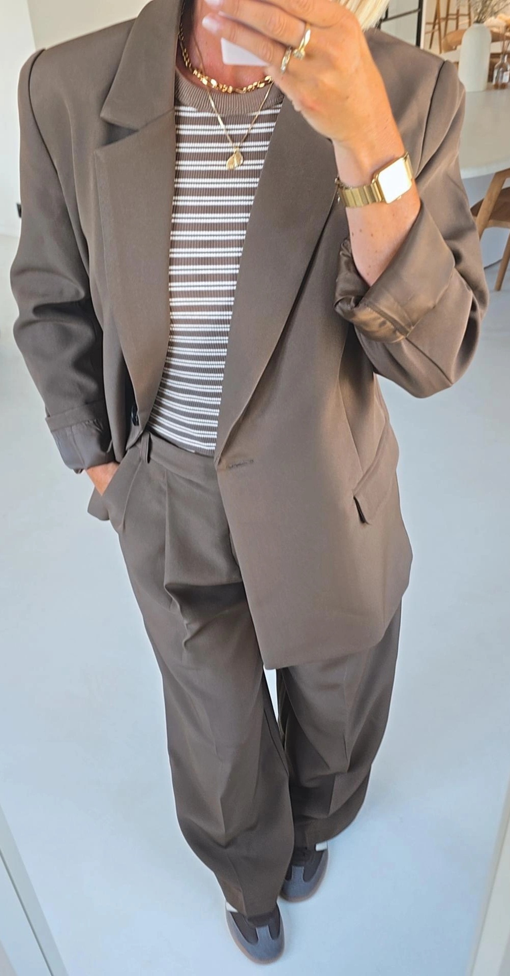 BILLIE-JEAN suit pants darker taupe