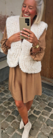 MISHA sleeveless faux fur jacket off-white