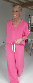 ADELINE v-neck jogger set pink