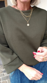 ANDREA fleece sweatshirt khaki