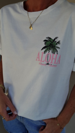 ALOHA cotton T-shirt white