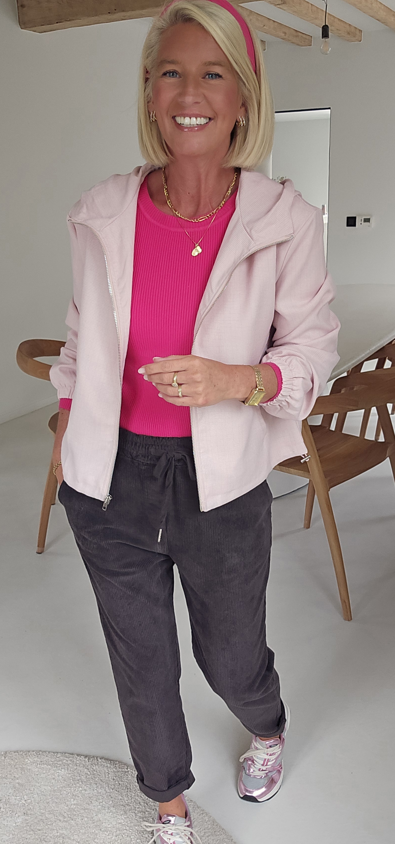 CINDI jacket soft pink with hoodie