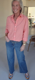 AVA basic cotton shirt peachy orange