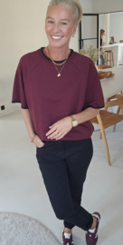 JANE short-sleeved sweatshirt burgundy