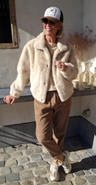 TOVI faux-fur coat beige