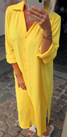 RHEA maxi shirt dress yellow