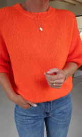 CINDY short-sleeved knit neon orange