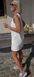 PIPA sleeveless jeans dress white