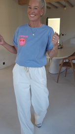 HAPPY cotton T-shirt blue