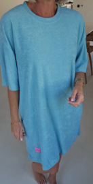 ADELINE midi terry dress turquoise