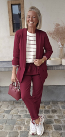 DOTTIE knit white / burgundy