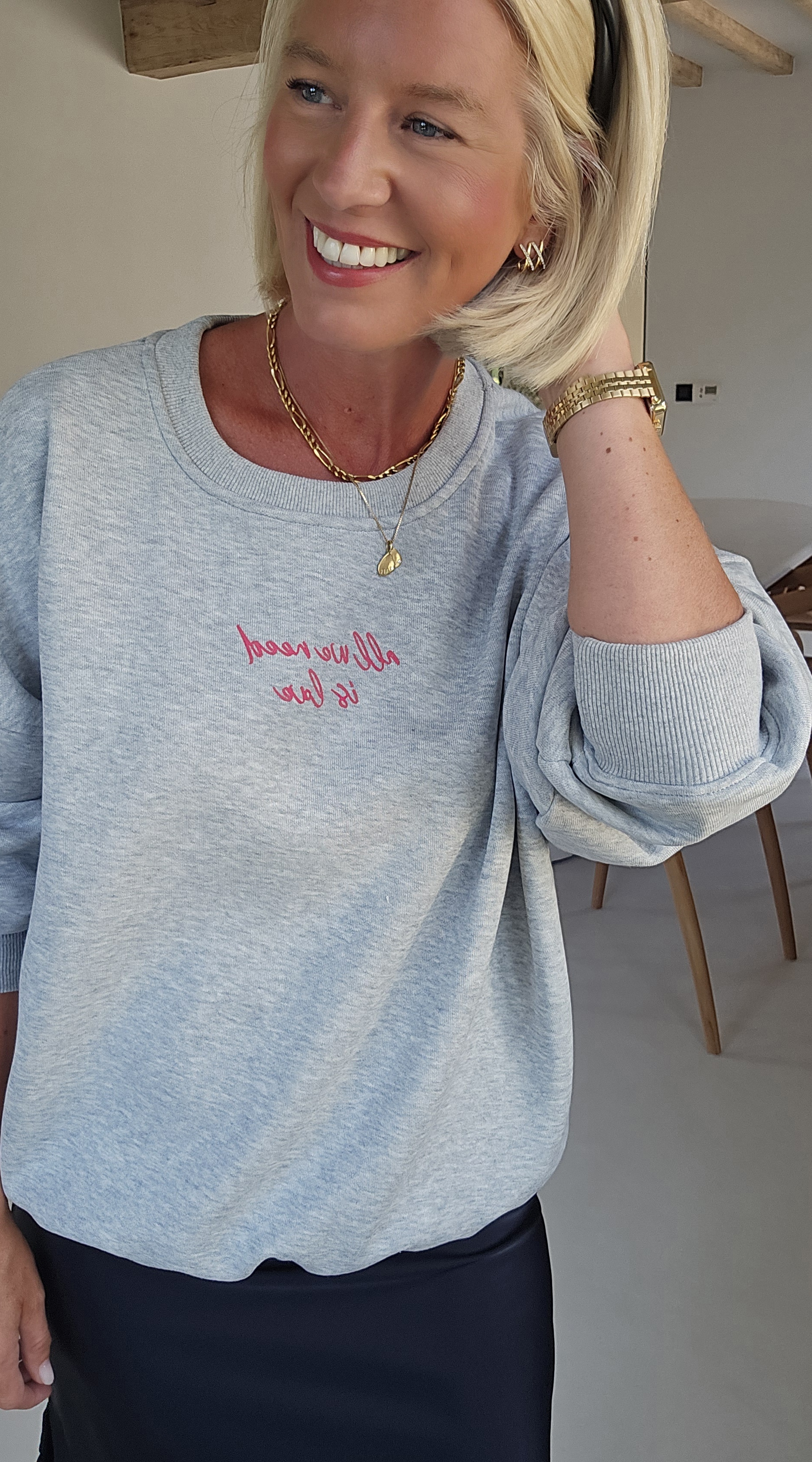 ALL WE NEED IS LOVE sweatshirt grey