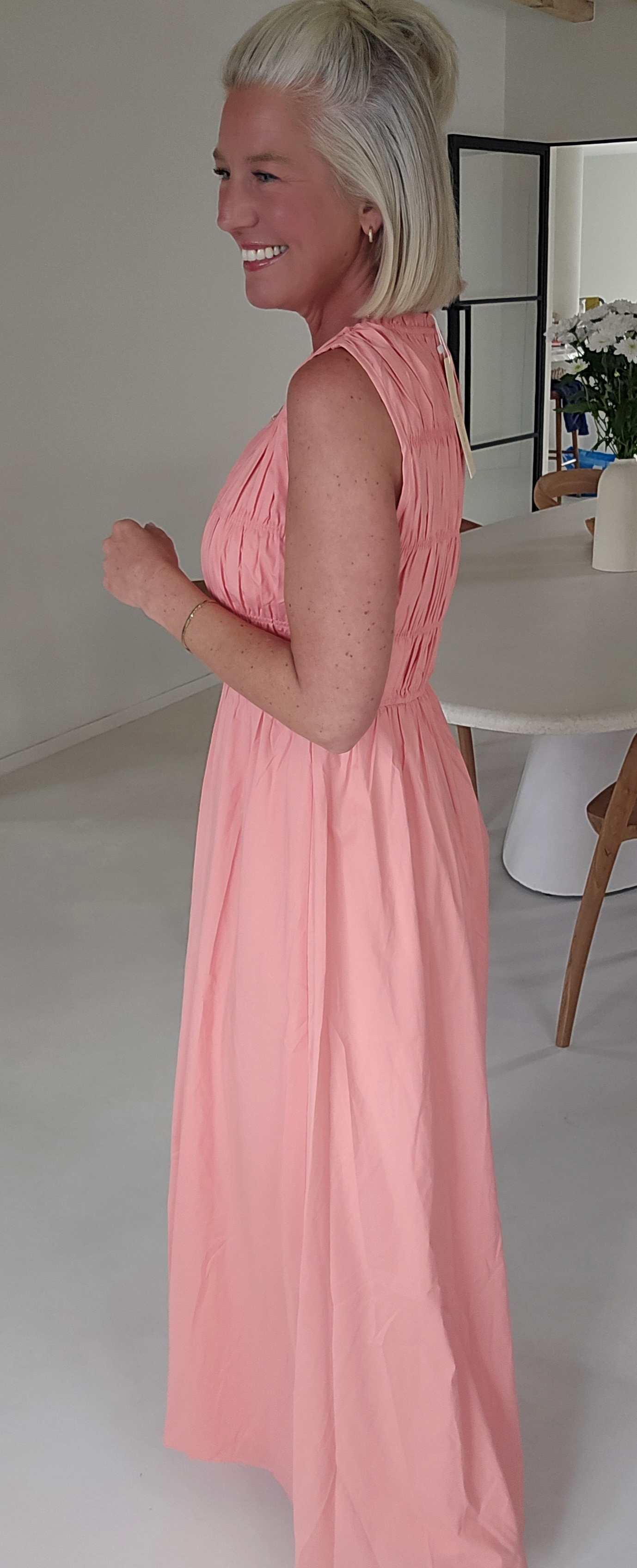 MARINI maxi dress salmon pink