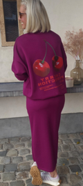 LOVELY sweatshirt skirt aubergine