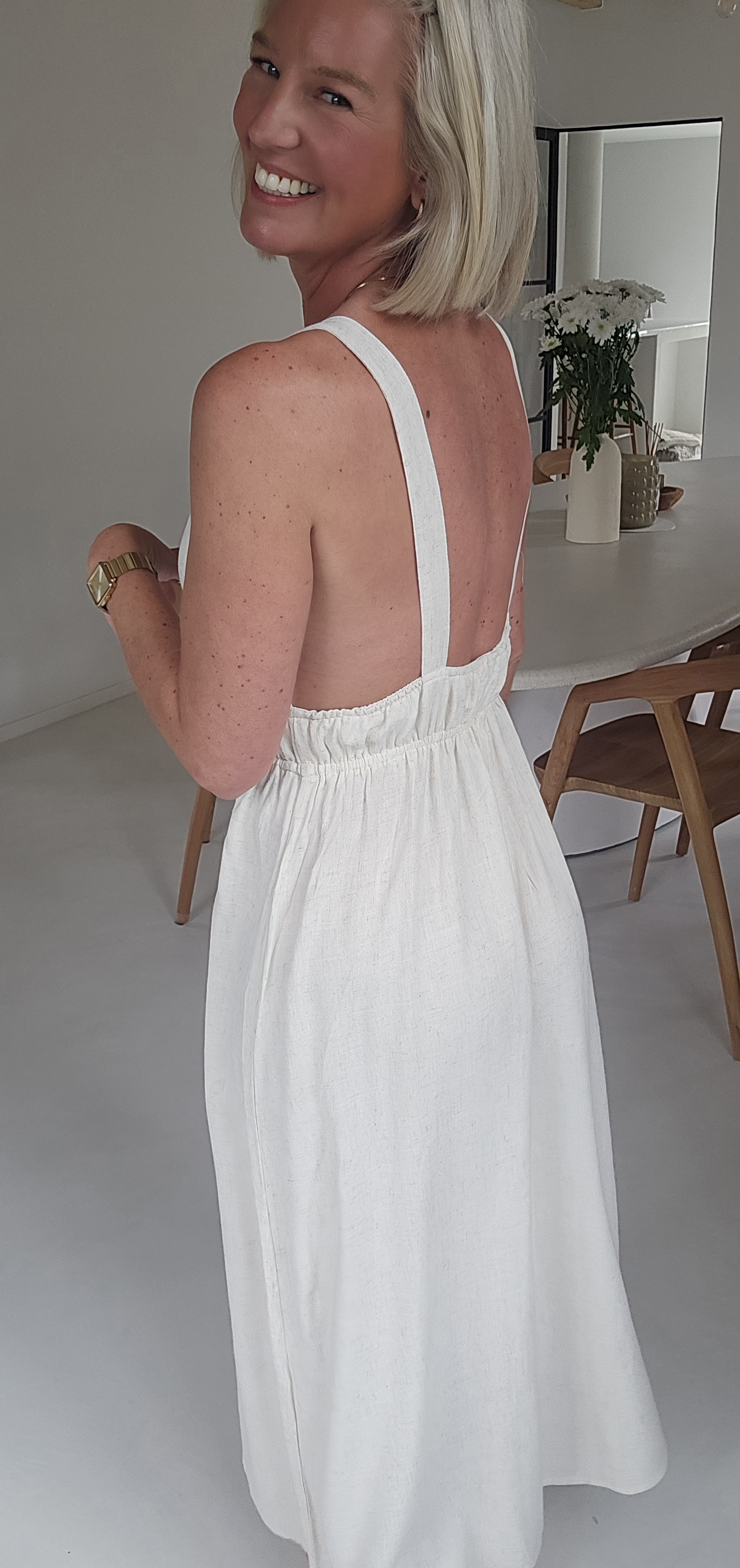 STERRE maxi viscose linen dress