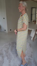 DAKOTA striped maxi sponge dress blue