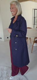 JOLANDE maxi trench coat navy