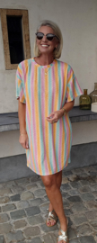 VERO striped terry dress pink
