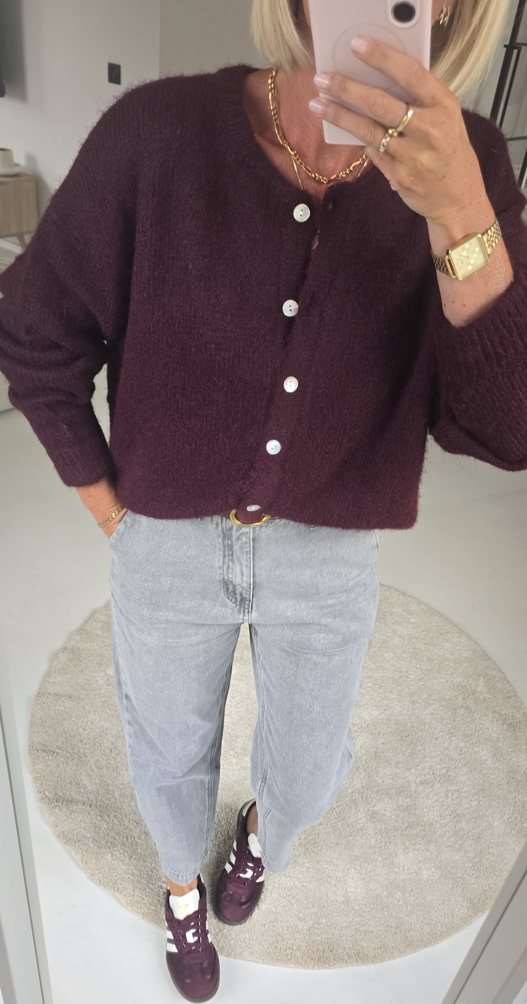 LIESJE cardigan dark burgundy
