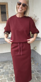 LISANNA sweatshirt set burgundy with leo detail