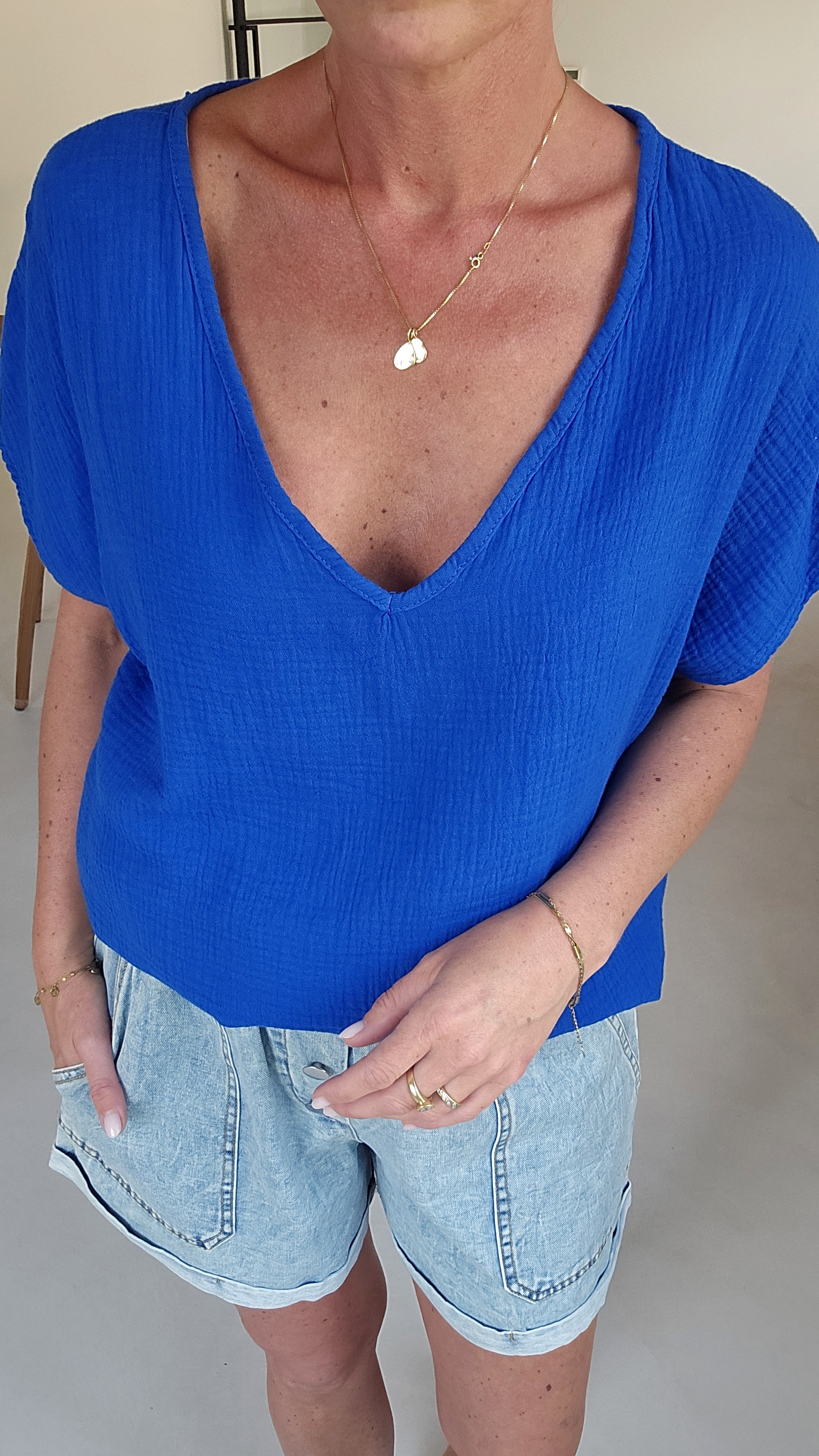 AMALFI tetra tee kobalt blue