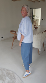 CALM CURRENT relaxed carrot pants blue