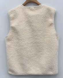 MELIA 3 sleeveless teddy jacket ecru