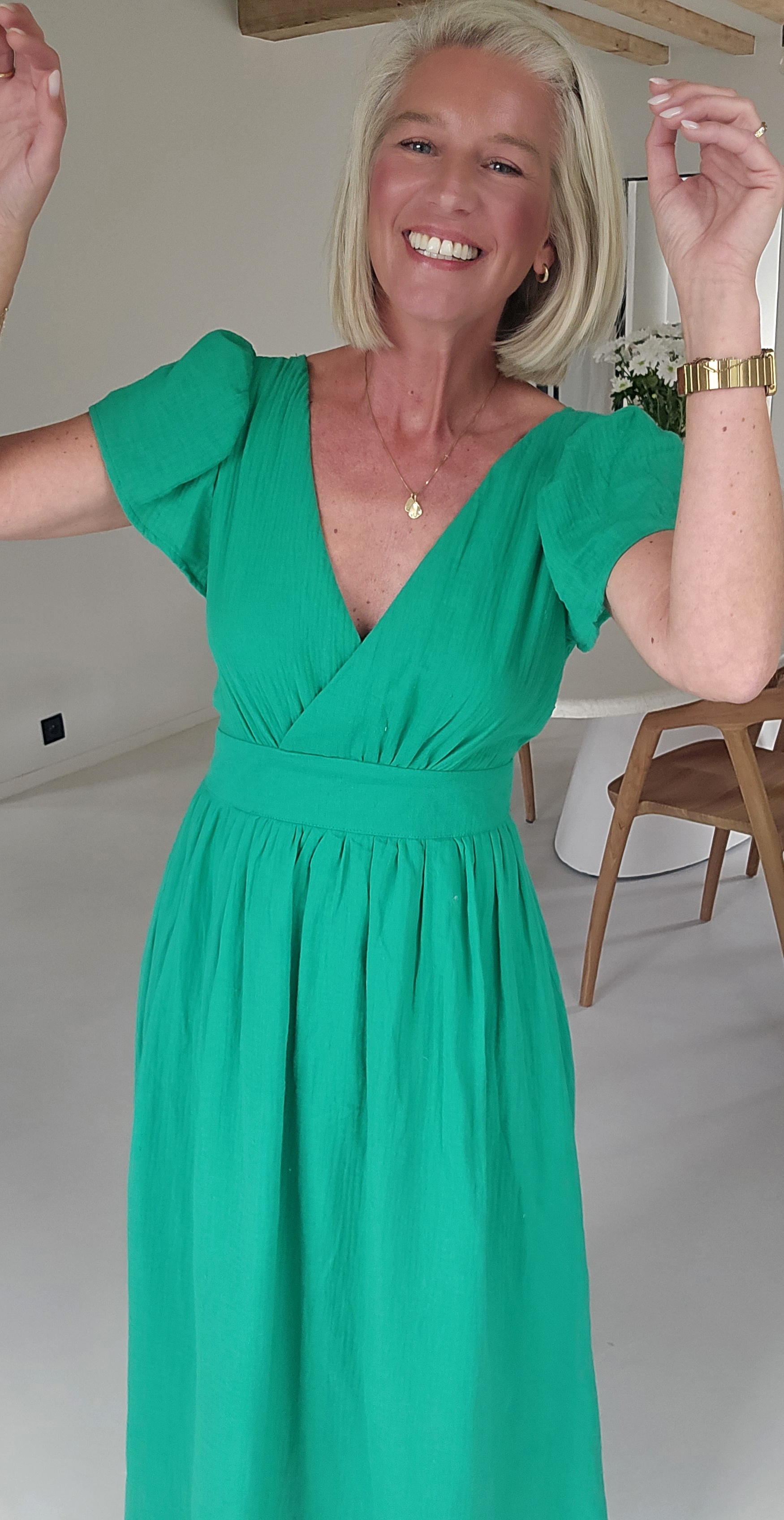 SAMANTE maxi tetra dress green