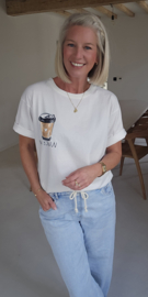 I LOVE COFFEE cotton T-shirt white